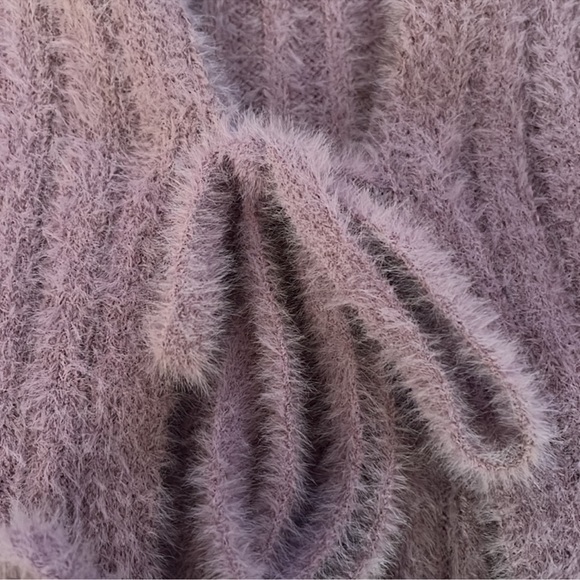 LA Hearts PacSun Women's Lavender Fuzzy Purple Tank Top Crop Shirt - Picture 11 of 12